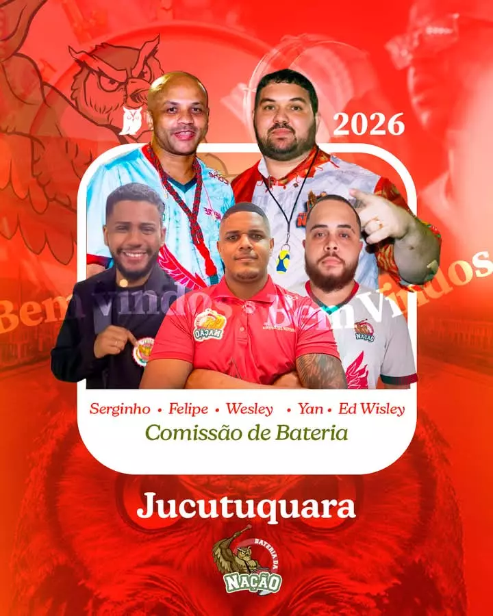 Unidos de Jucutuquara apresenta sua Comissão de Bateria para o Carnaval 2026